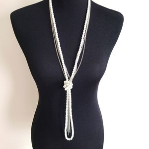 Pearl and Silver Costume Jewelry Necklace